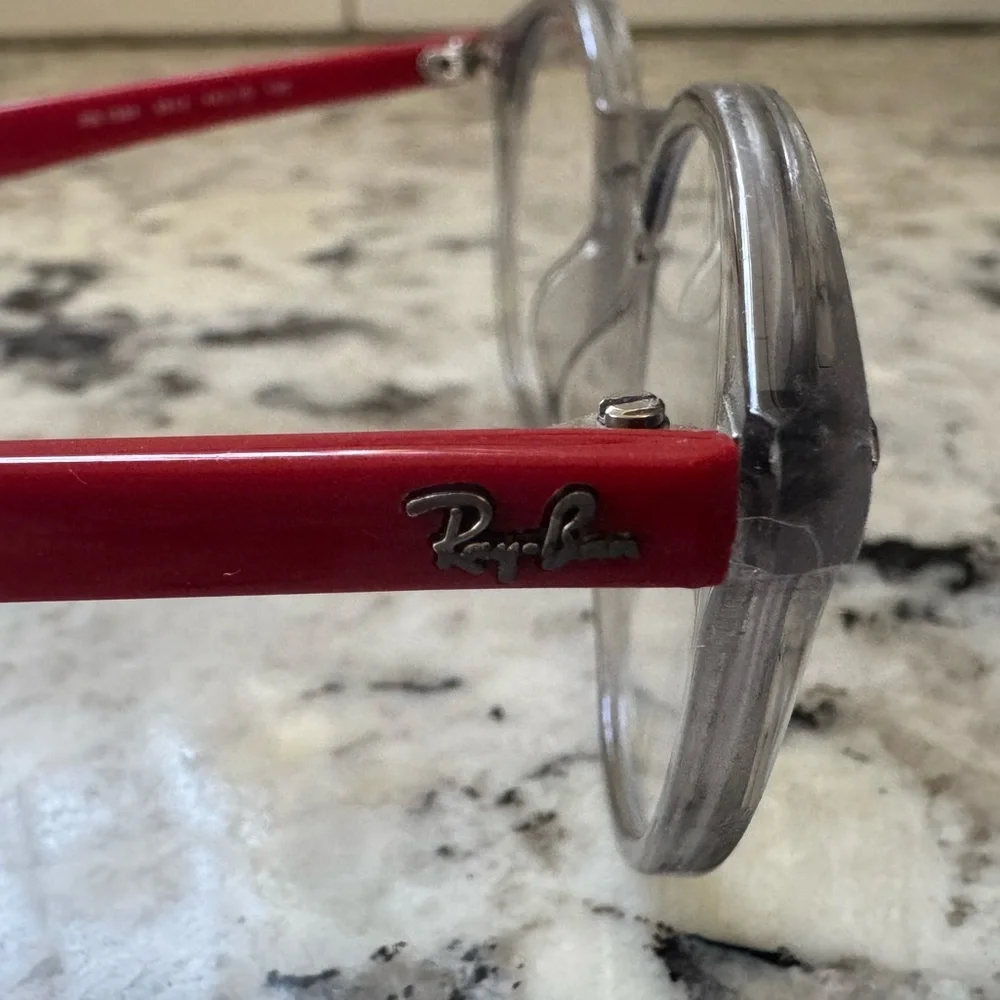 Ray-Ban Kids Glasses with Red and Clear Frame